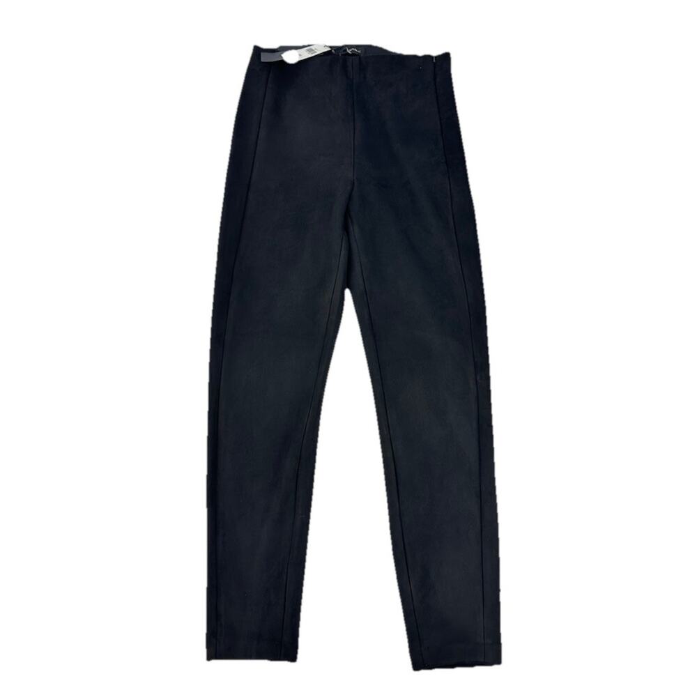 Banana Republic Size 6 Women Devon Pants High Rise Black Faux Suede 27” In U15